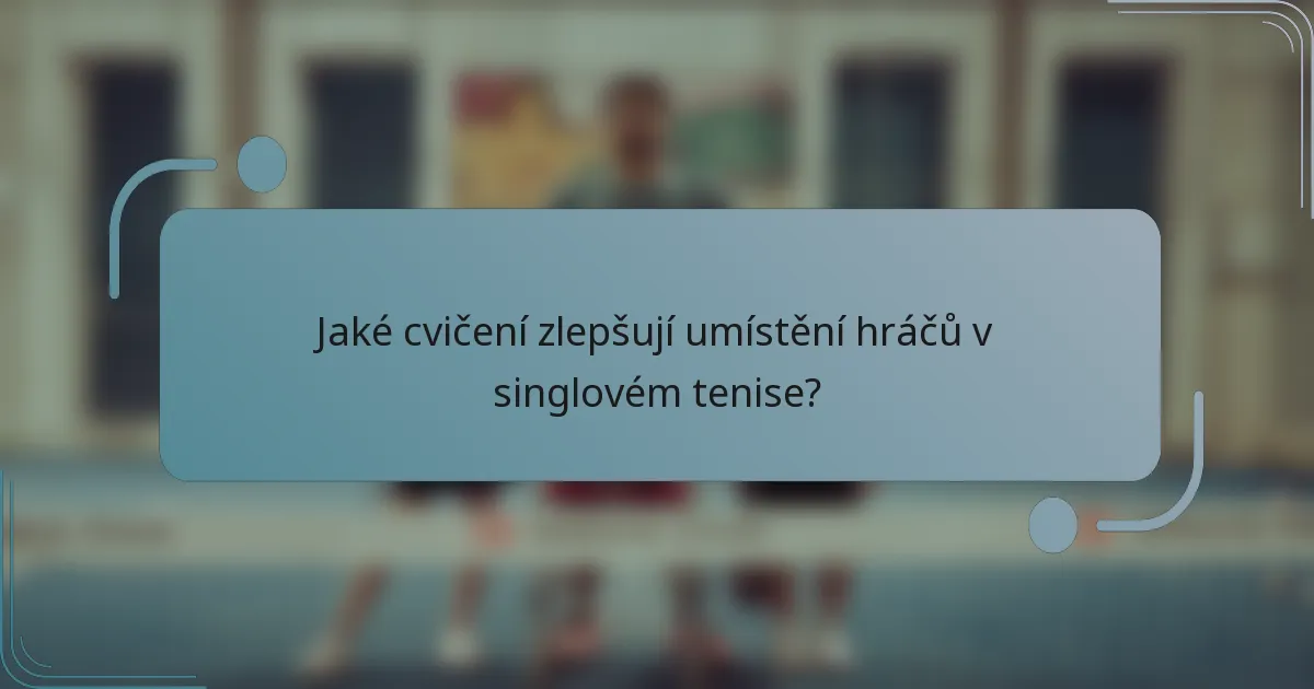 Jaké cvičení zlepšují umístění hráčů v singlovém tenise?