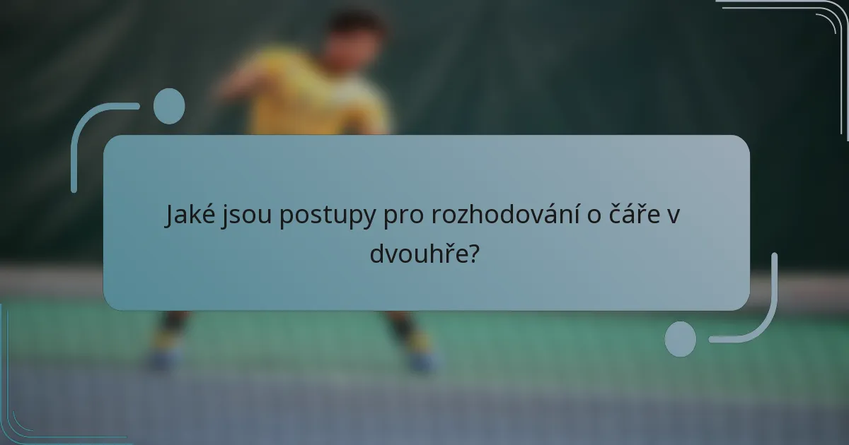 Jaké jsou postupy pro rozhodování o čáře v dvouhře?